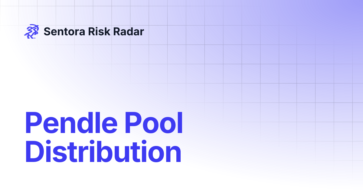 Pendle Pool Distribution | Sentora Risk Radar